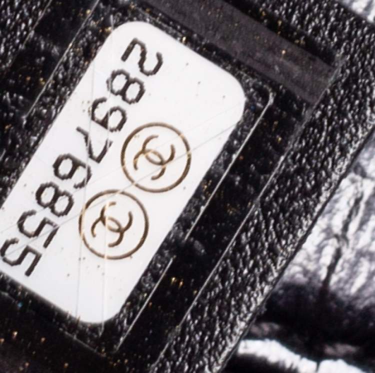 Pre Owned Chanel Black/Silver Sequins Small Classic Single Flap Bag