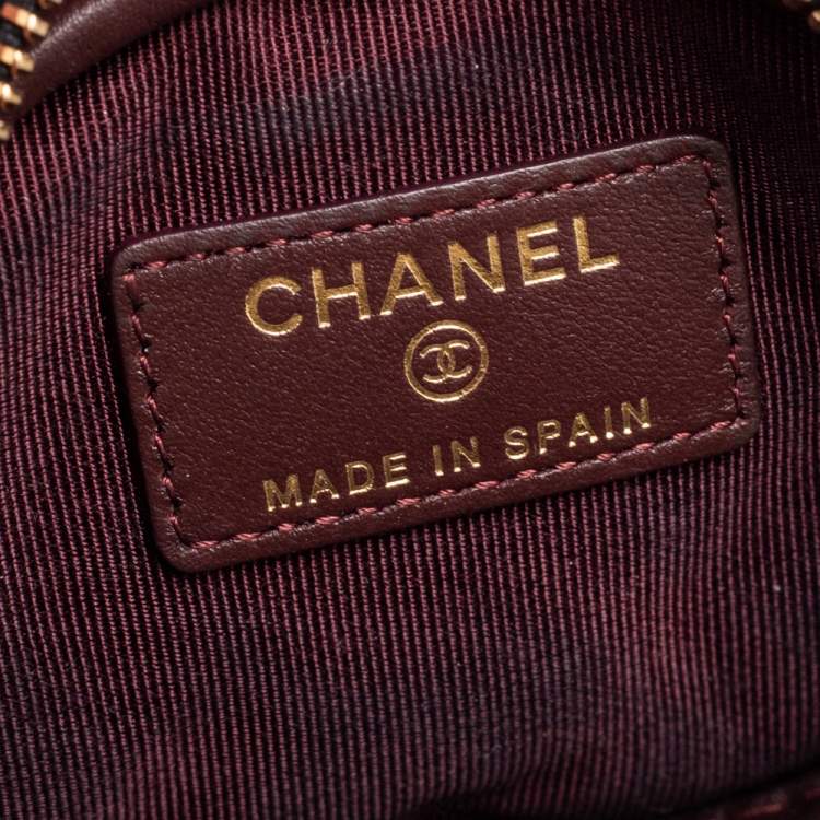 Pre Owned Chanel Black Quilted Leather CC  Round Coin Purse