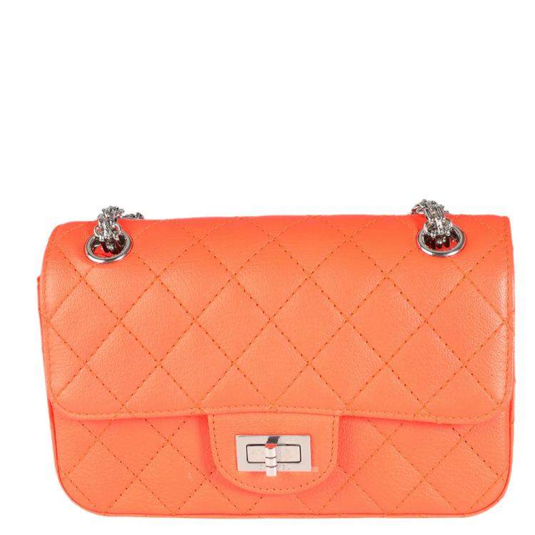 neon orange chanel bag