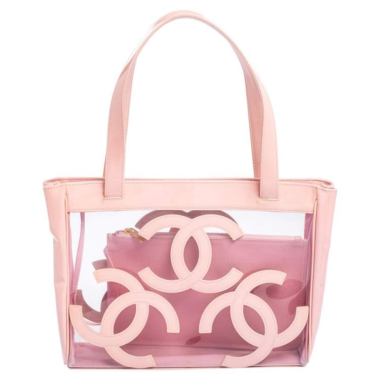 Chanel Light Pink PVC and Patent Leather Medium Triple CC Tote Chanel | The  Luxury Closet