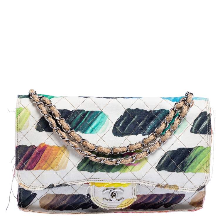 Chanel Multicolor Canvas Jumbo Colorama Watercolor Classic Flap Bag Chanel  | TLC