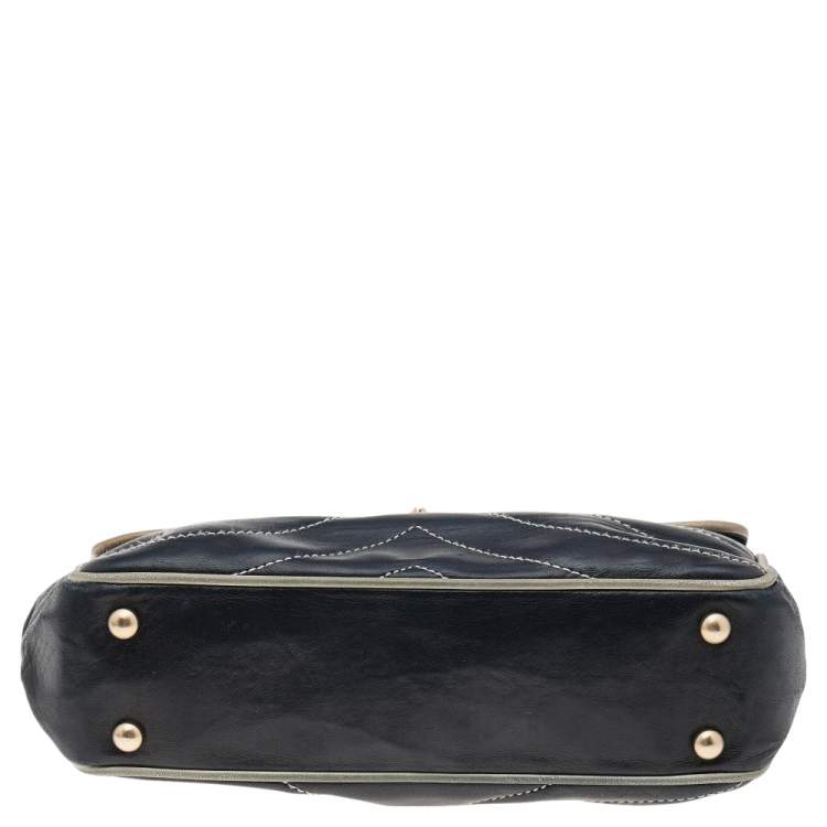 مملوكة مسبقًا Chanel Black/White Quilted Leather Single Flap Bag