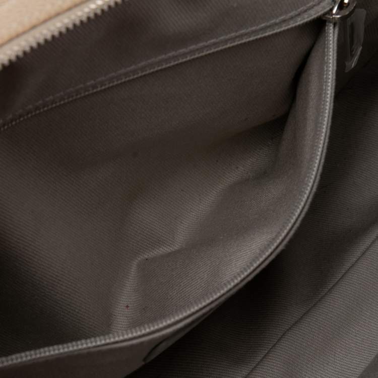 Pre Owned Chanel Beige Quilted Caviar Leather Large Easy Flap Bag