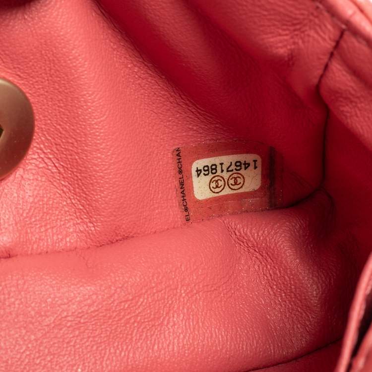 Pre Owned Chanel Pink Quilted Leather Jeweled CC Mini Single Flap Bag