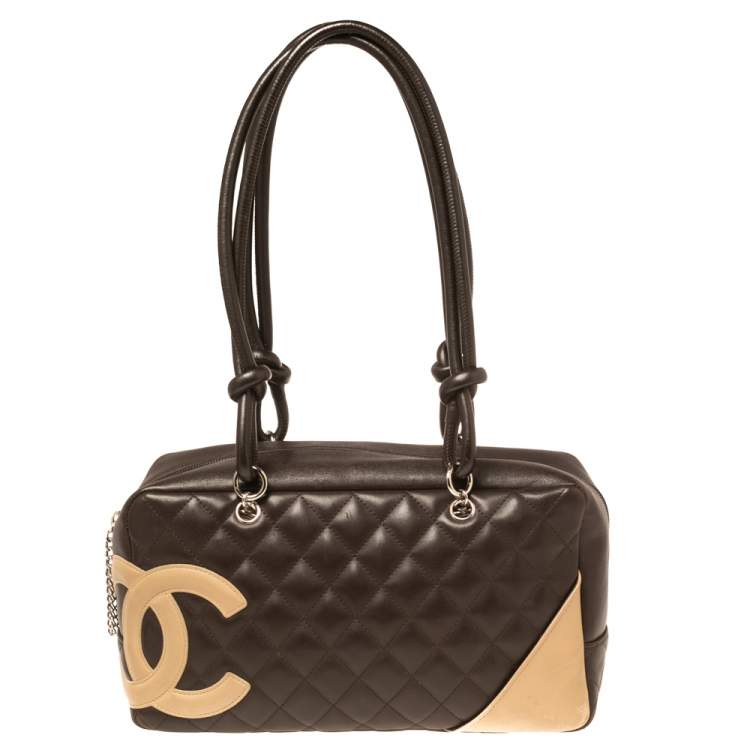 Chanel Brown/Beige Quilted Leather Cambon Ligne Bowler Bag Chanel | The  Luxury Closet