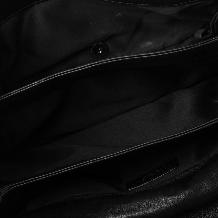 Pre Owned Chanel Black Quilted Leather Medium Vintage Triple Compartment Flap Bag
