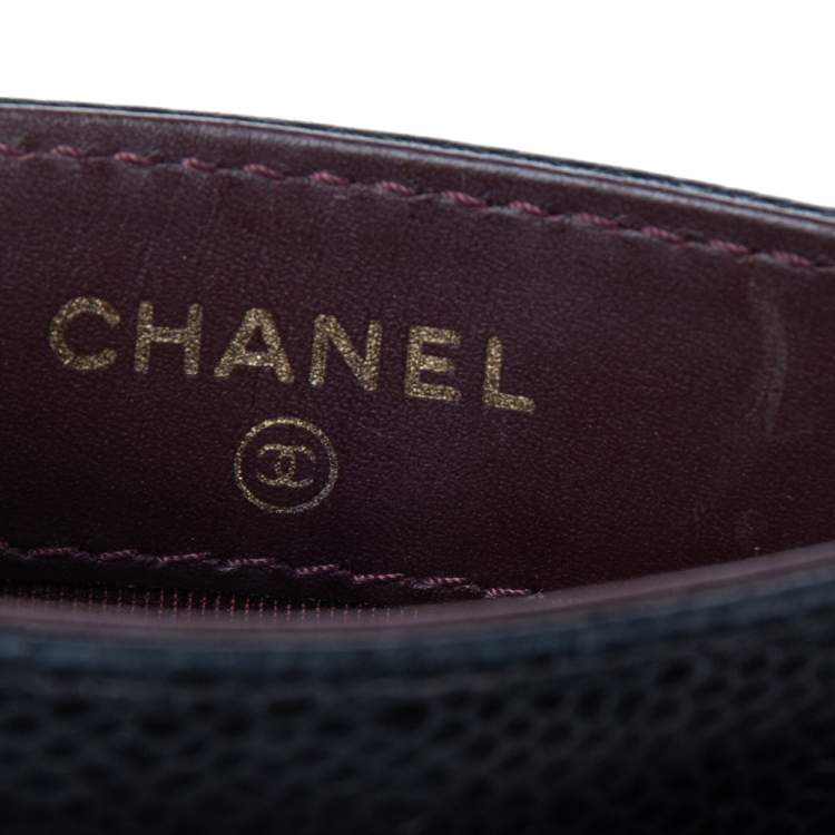 Pre Owned Chanel Black Quilted Caviar Leather Classic Card Holder