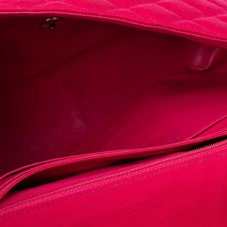 مملوكة مسبقًا Chanel Pink Quilted Jersey Jumbo Classic Single Flap Bag