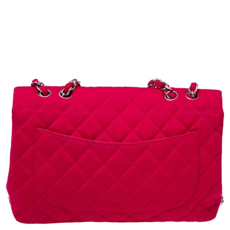 مملوكة مسبقًا Chanel Pink Quilted Jersey Jumbo Classic Single Flap Bag