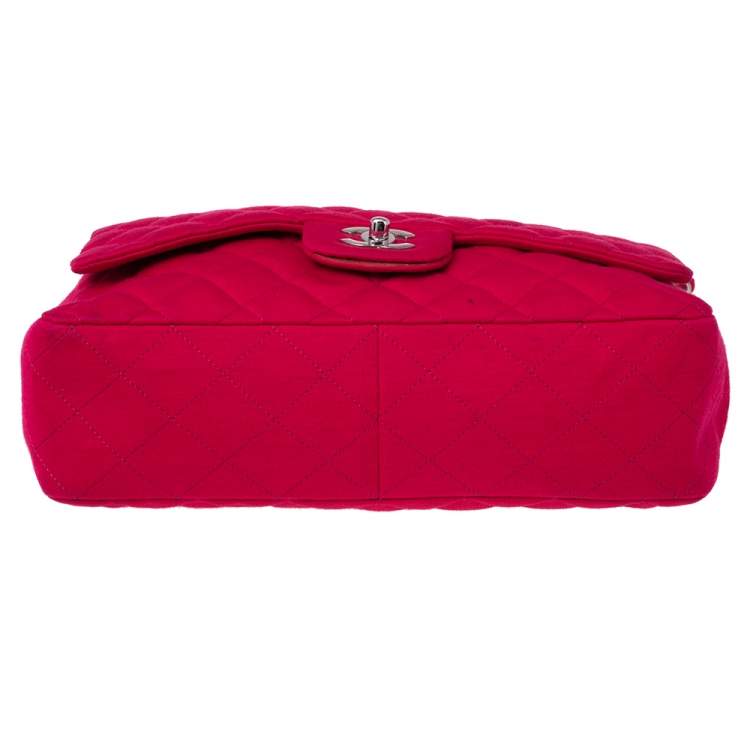 مملوكة مسبقًا Chanel Pink Quilted Jersey Jumbo Classic Single Flap Bag