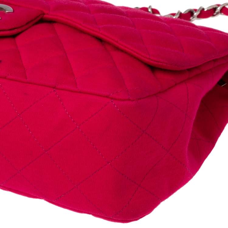 مملوكة مسبقًا Chanel Pink Quilted Jersey Jumbo Classic Single Flap Bag