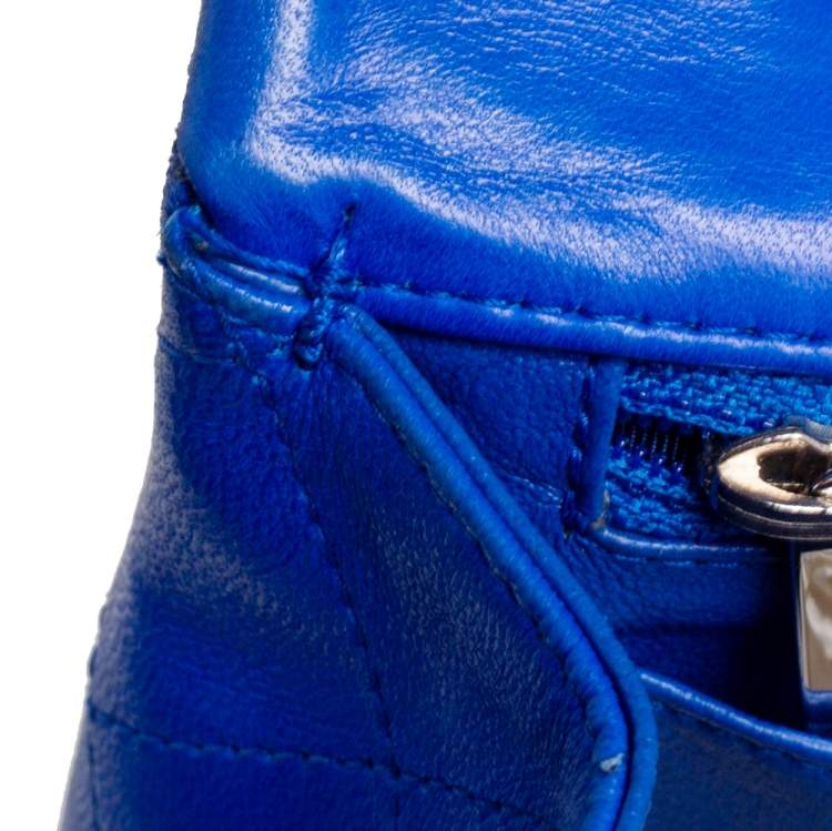 Pre Owned Chanel Royal Blue Quilted Leather Maxi Classic Single Flap Bag