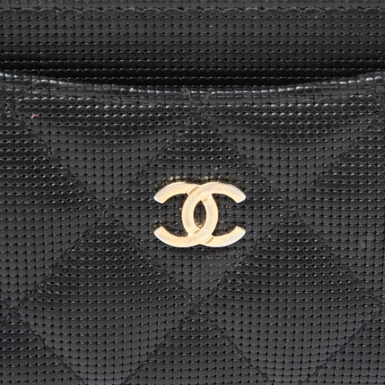 Pre Owned Chanel Black Quilted Leather CC Card Holder