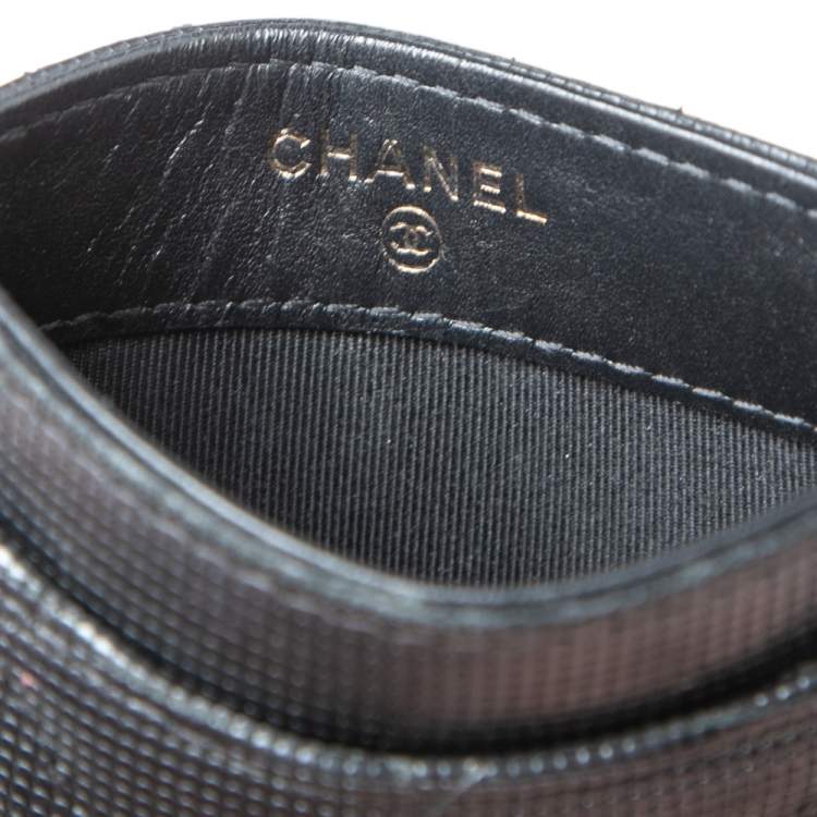 Pre Owned Chanel Black Quilted Leather CC Card Holder