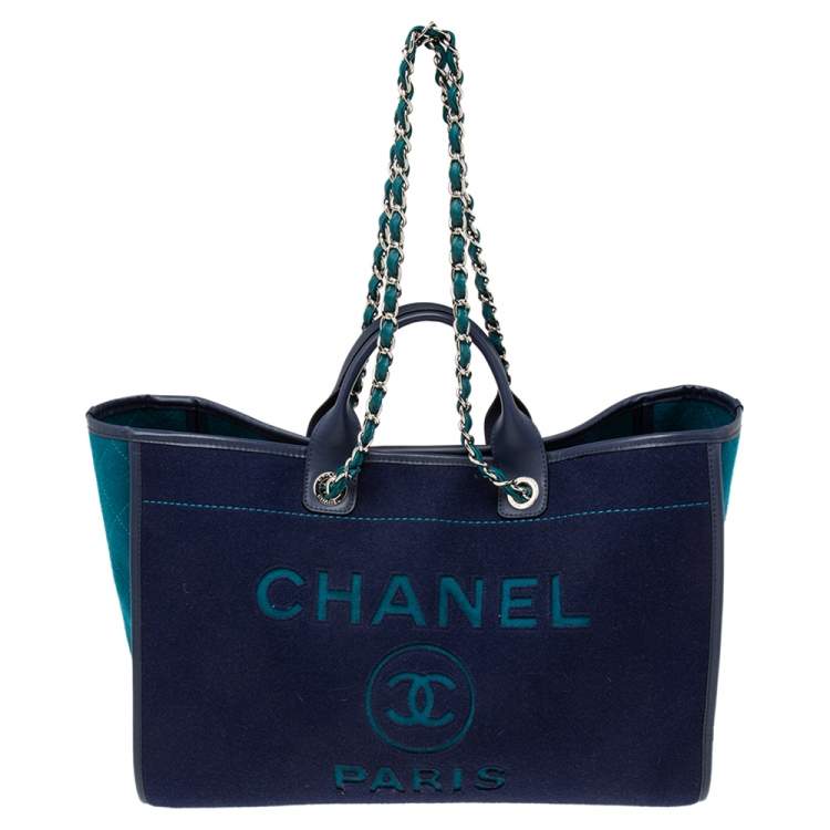 chanel navy tote bag