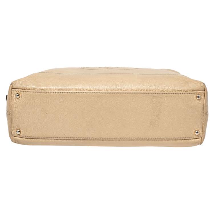 مملوكة مسبقًا Chanel Nude Beige Caviar Leather CC Wood Chain Hobo