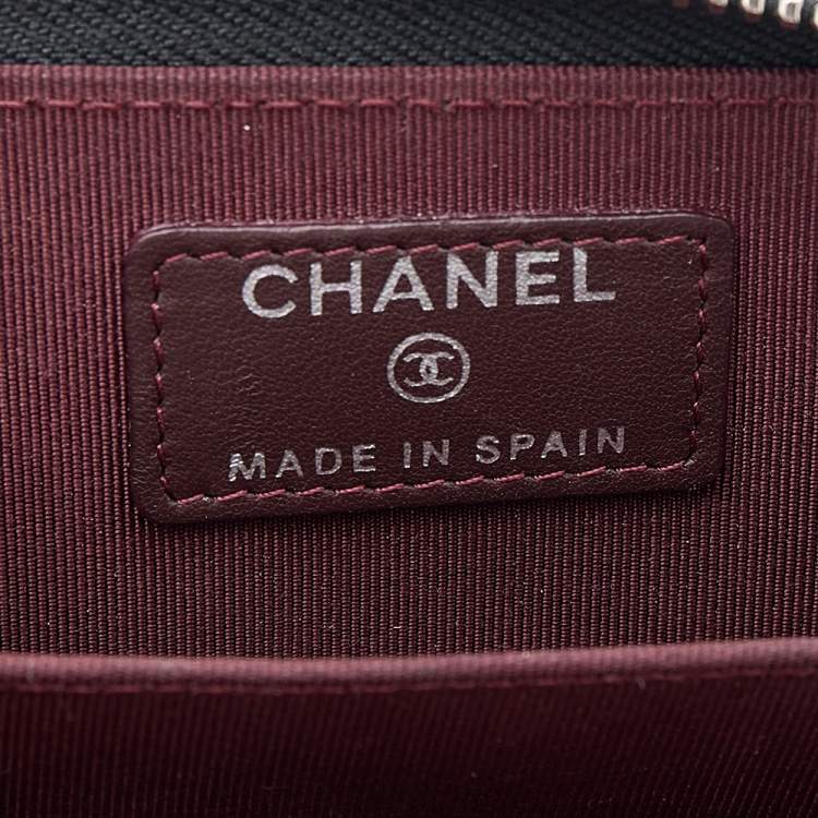 Pre Owned Chanel Black Quilted Leather Zipped Coin Purse