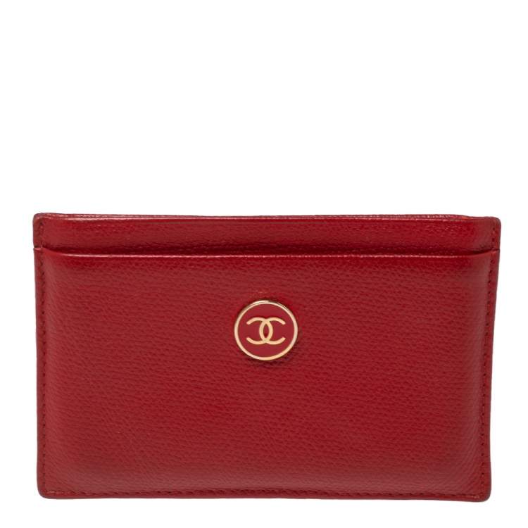 Chanel Red Leather CC Card Holder Chanel | The Luxury Closet