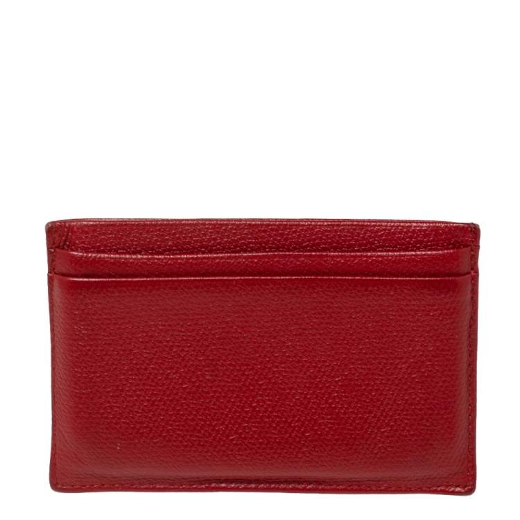 Pre Owned Chanel Red Leather CC  Card Holder