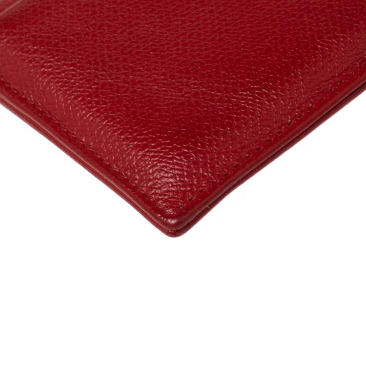Pre Owned Chanel Red Leather CC  Card Holder