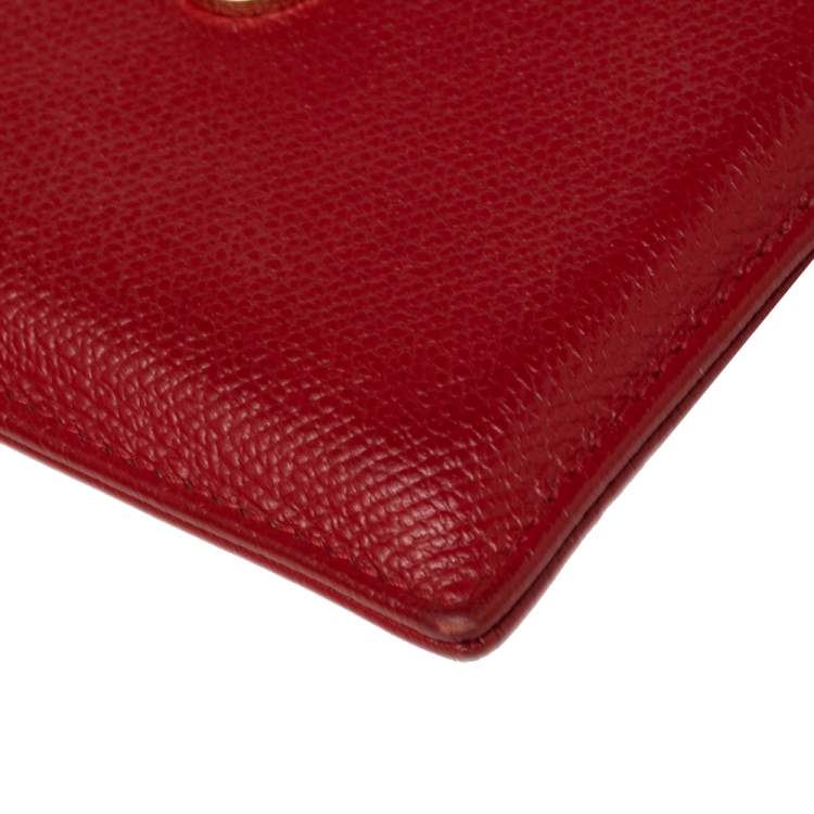Pre Owned Chanel Red Leather CC  Card Holder