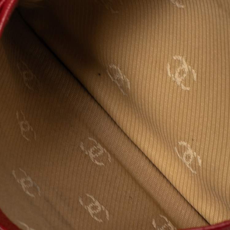 Pre Owned Chanel Red Leather CC  Card Holder
