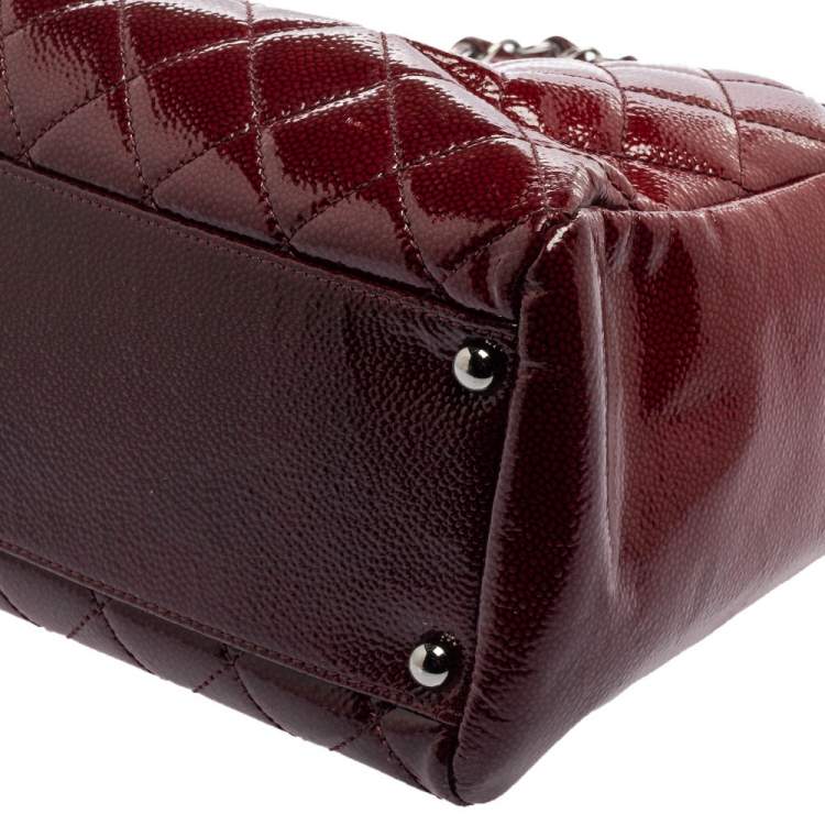 Pre Owned Chanel Burgundy Ombré Quilted Patent Leather 2.55 Reissue Bag