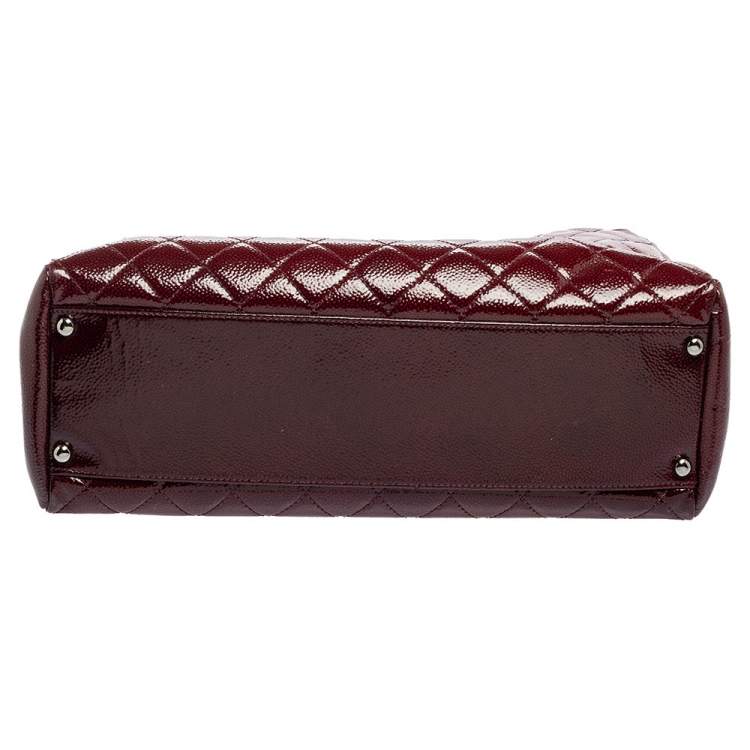 Pre Owned Chanel Burgundy Ombré Quilted Patent Leather 2.55 Reissue Bag