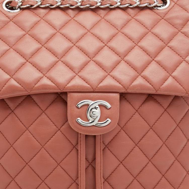 Pre Owned Chanel Rust Brown Quilted Leather Large Urban Spirit Backpack