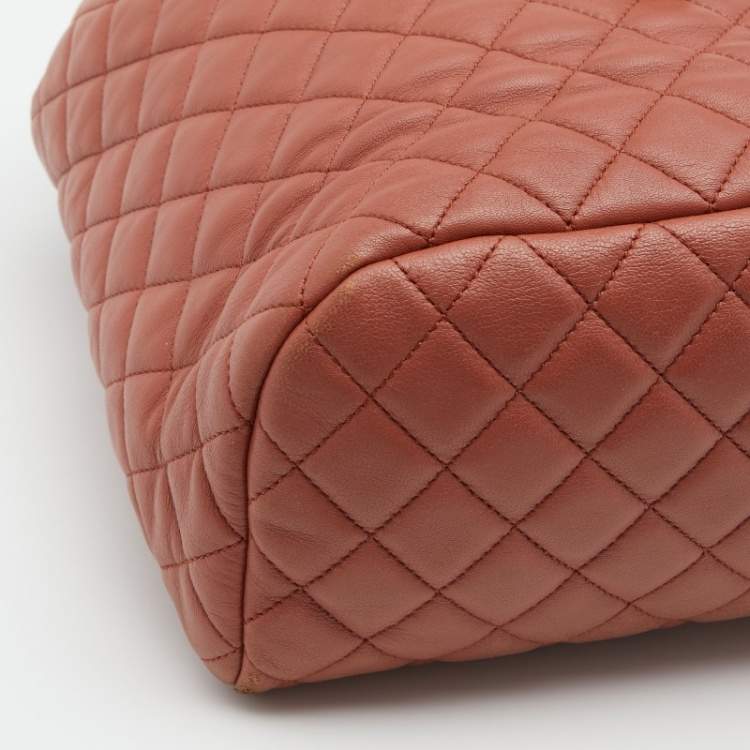 Pre Owned Chanel Rust Brown Quilted Leather Large Urban Spirit Backpack