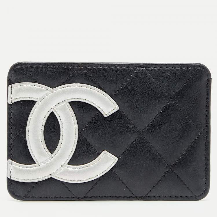 Chanel Black Quilted Cambon Ligne Leather Card Holder Chanel
