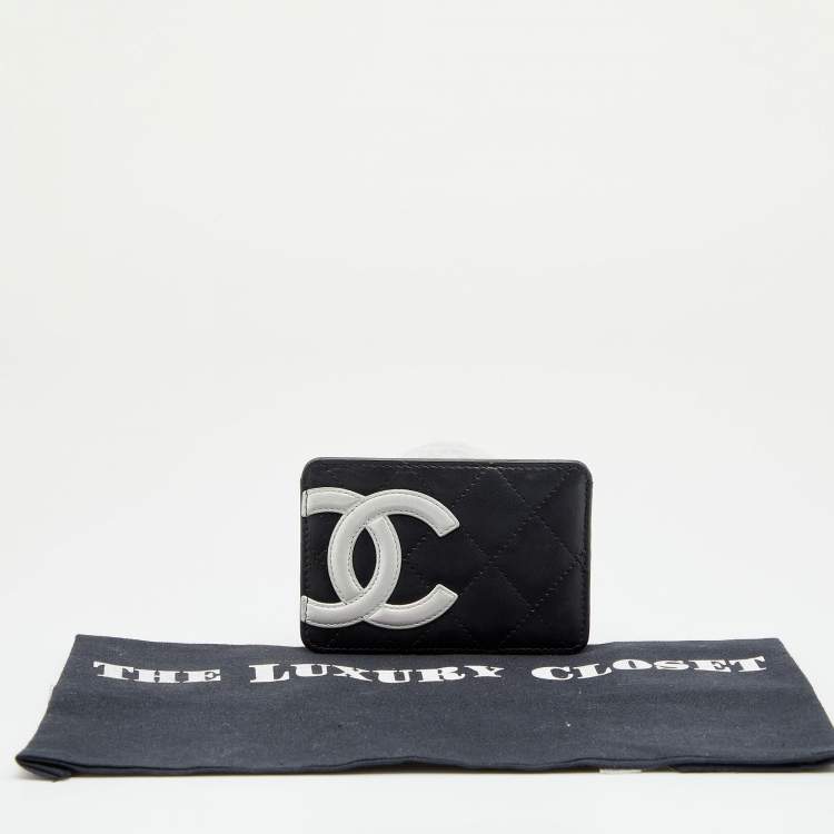 مملوكة مسبقًا Chanel Black Quilted Cambon Ligne Leather Card Holder