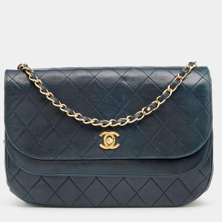 【CHANEL】Half-Moon Patent Quilted Crossbody Bag CHANEL Half Moon Chain Shoulder Bag Crossbody Black Quilted