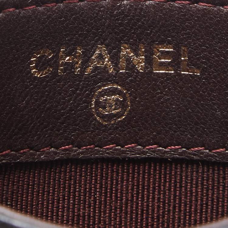 Pre Owned Chanel Black Quilted Leather CC Card Holder