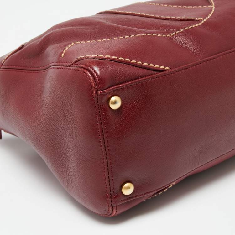 Pre Owned Chanel Red Leather Suprique CC Hobo