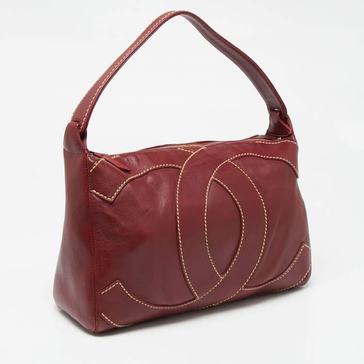 Pre Owned Chanel Red Leather Suprique CC Hobo