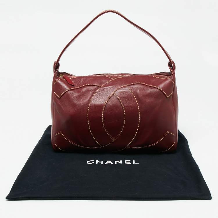Pre Owned Chanel Red Leather Suprique CC Hobo