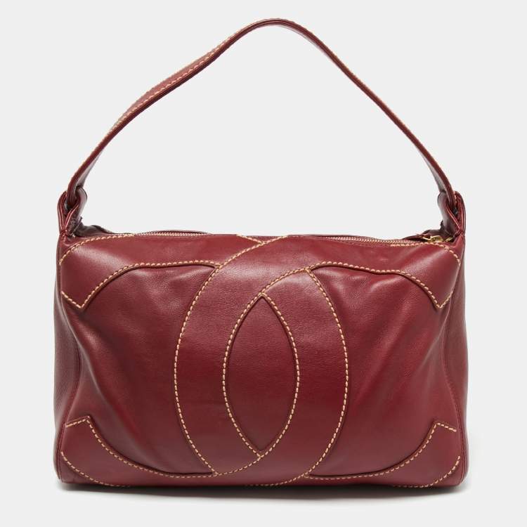 Pre Owned Chanel Red Leather Suprique CC Hobo