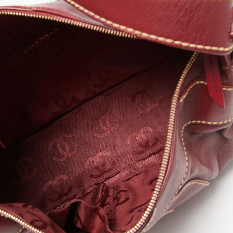 Pre Owned Chanel Red Leather Suprique CC Hobo