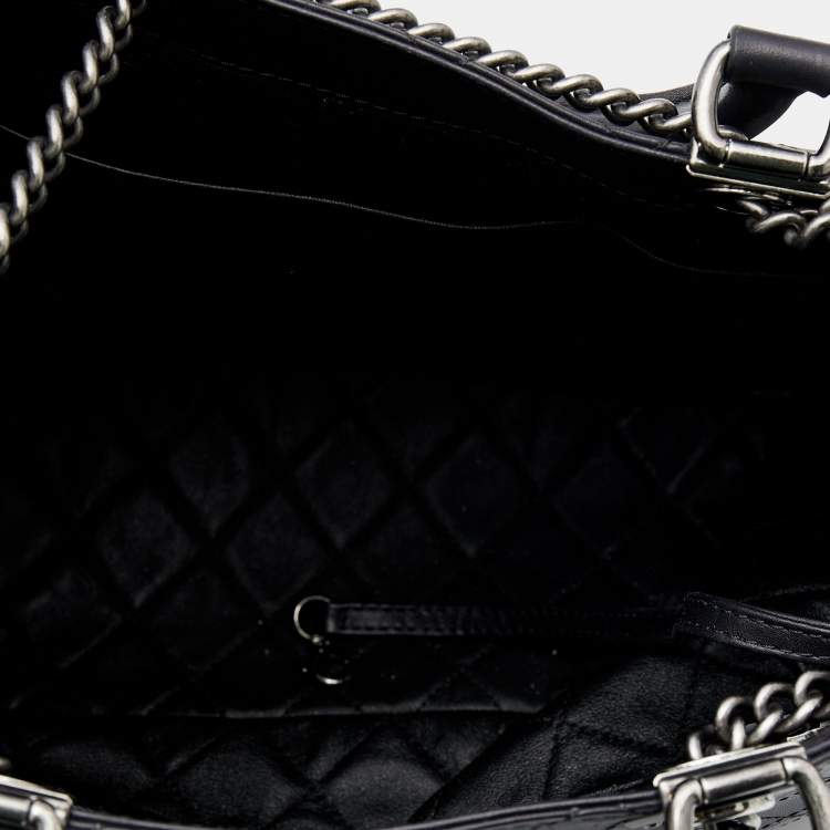 Pre Owned Chanel Black Diamond Stitch Leather Large Urban Luxury Backpack