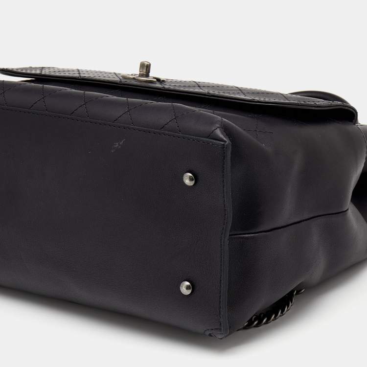 Pre Owned Chanel Black Diamond Stitch Leather Large Urban Luxury Backpack