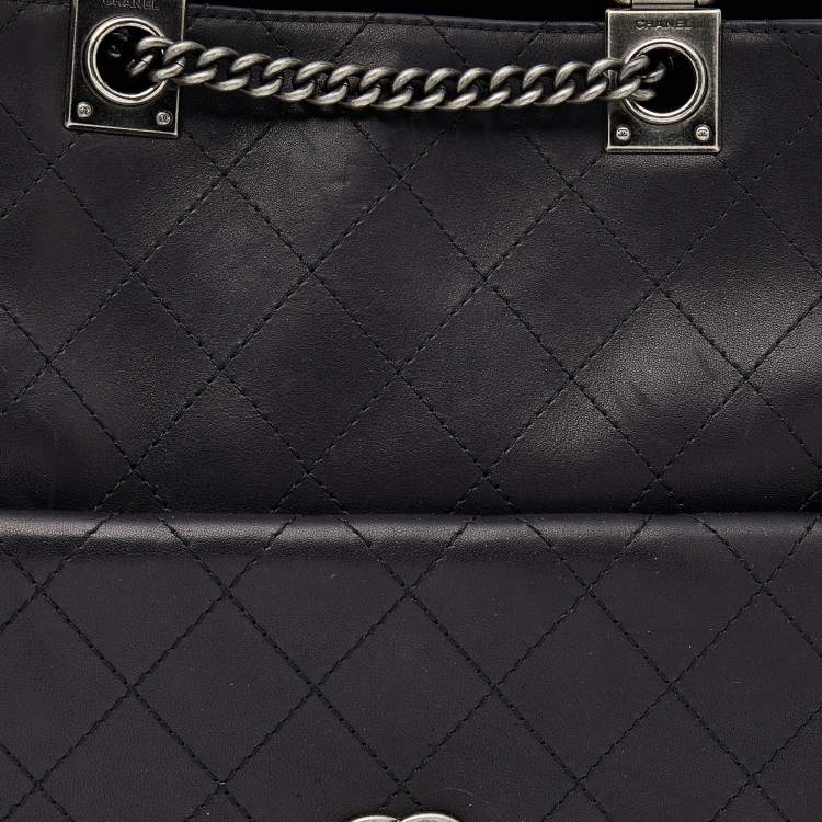 Pre Owned Chanel Black Diamond Stitch Leather Large Urban Luxury Backpack