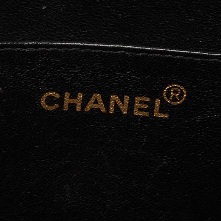 Pre Owned Chanel Black Quilted Fabric Vintage Maxi Classic Single Flap Bag