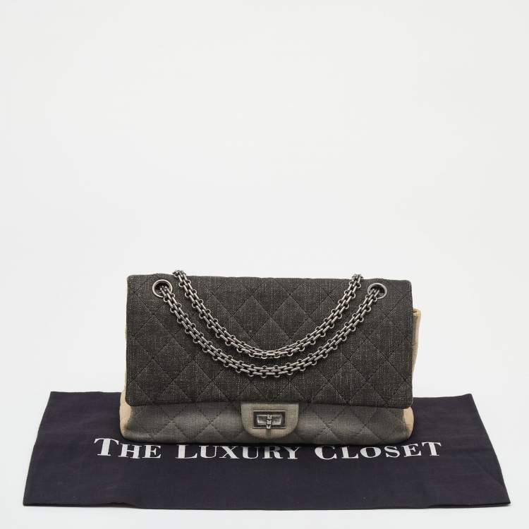 Pre Owned Chanel Tricolor Denim Reissue 2.55 Classic 226 Flap Bag