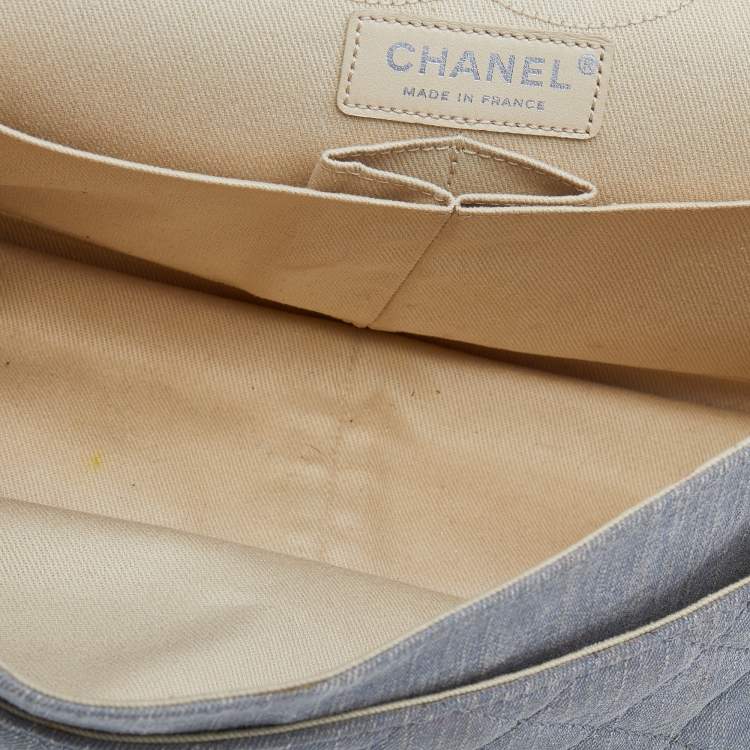 Pre Owned Chanel Tricolor Denim Reissue 2.55 Classic 226 Flap Bag