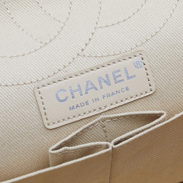 Pre Owned Chanel Tricolor Denim Reissue 2.55 Classic 226 Flap Bag