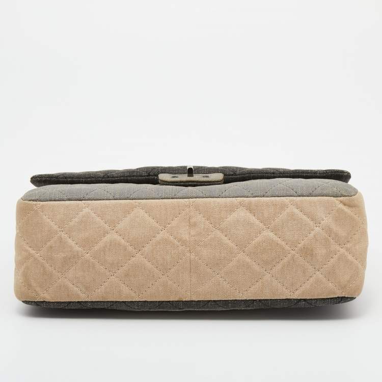 Pre Owned Chanel Tricolor Denim Reissue 2.55 Classic 226 Flap Bag