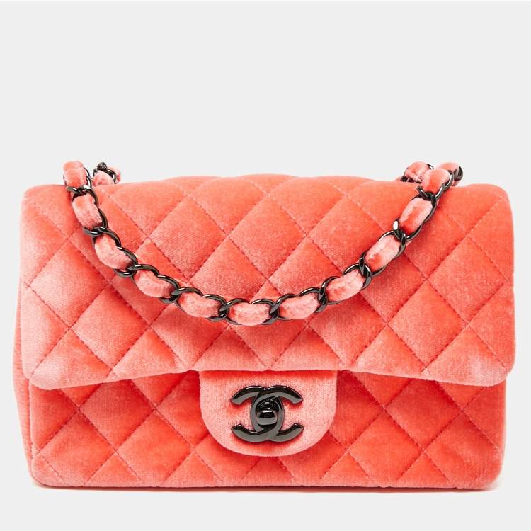 Chanel Coral Velvet New Mini Classic Flap Bag Chanel