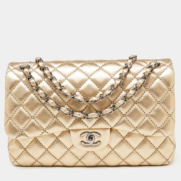 Chanel Gold Quilted Leather Jumbo Classic Double Flap Bag Chanel | The  Luxury Closet