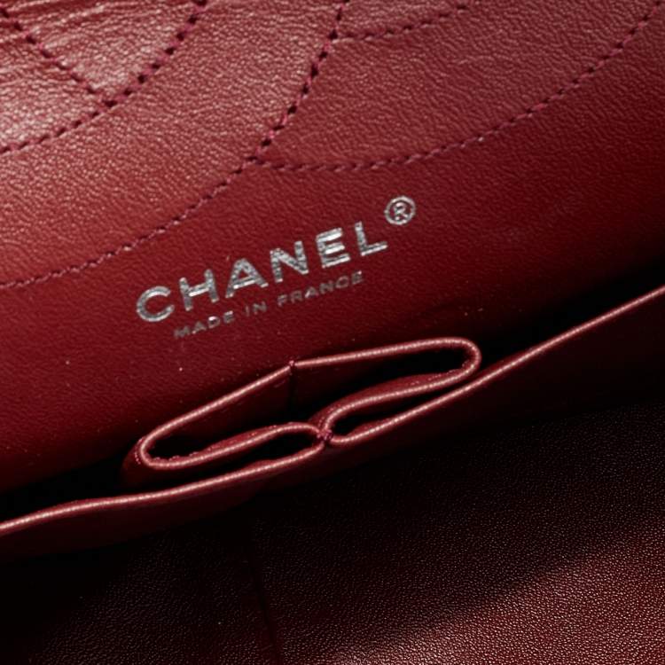 Pre Owned Chanel Red Quilted Caviar Leather 227 Reissue 2.55 Flap Bag